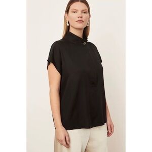 VINCE Stand Collar Silk Blend Shirt Size XS